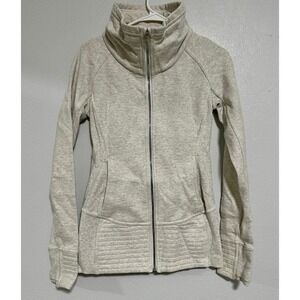 Lululemon Athletica Womens Fleece Funnel Neck Zip Up Jacket Gray Size 4